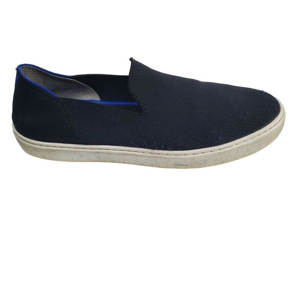 Rothys The Original Slip On Sneaker Womens 9.5 Black Blue Canvas Casual Travel - Picture 5 of 10